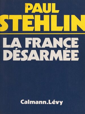 cover image of La France désarmée